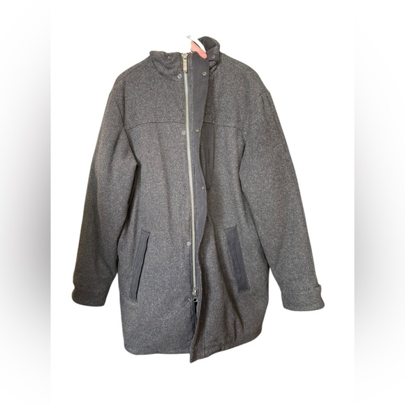 Woolrich Gray 80% Wool Quilted Utility Coat Medium - Picture 1 of 17